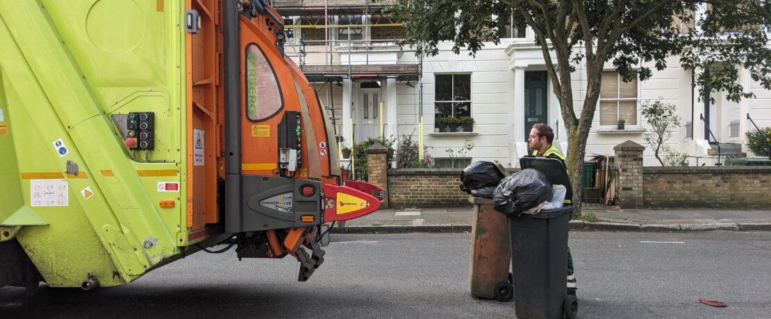 Dustcart on London streets